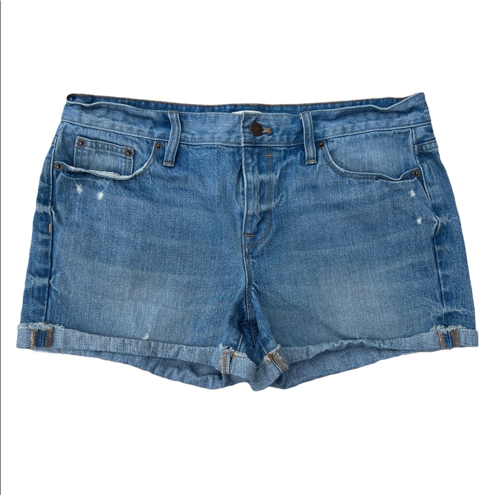 J Crew Women’s Denim Jean Shorts Size 30 Distressed 3in Cuff style F1910